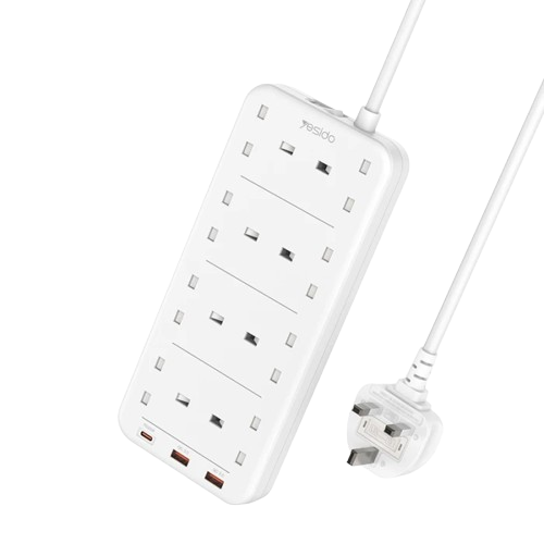 2 Meter Max 3250W capacity 8 AC ports Power Socket with PD and QC fast charging USB ports