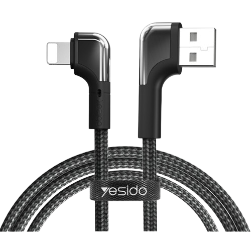 1.2M 90 degree bend Fast Charging Usb Nylon Braided USB To Lightning/Type-C/ Micro Data Cable