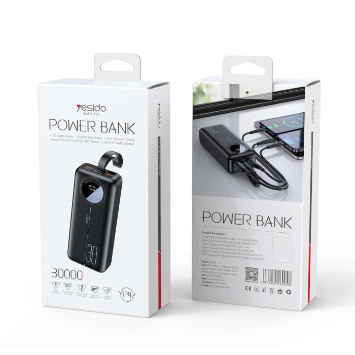 LCD Digital Display Power Bank Portable Charger 22.5W 30000mAh Fast Charging Power Bank